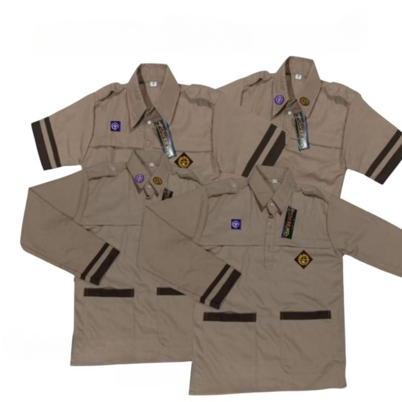 Seragam Sekolah Pramuka Siaga Panjang Pendek Laki-laki Perempuan Anak SD-SMP-SMA-Dewasa Kopisusu