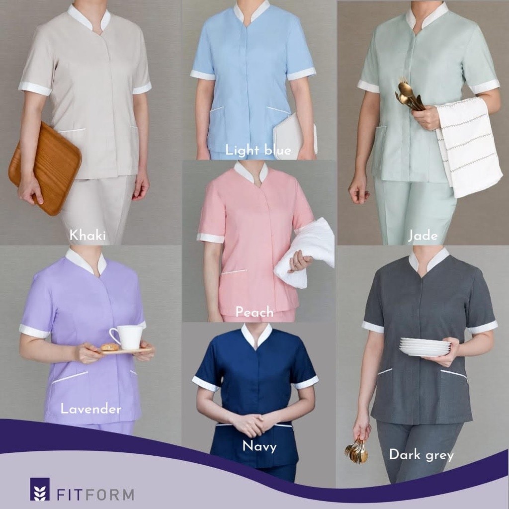 Baju Seragam Suster FITFORM Mandarin Collar (Celana Panjang)
