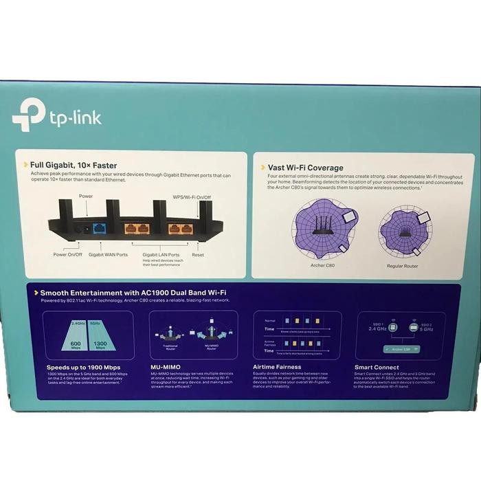 TP-Link Archer C0 AC1900 Wi-Fi Router 4 Antena Dual Band MU-MIMO Wifi