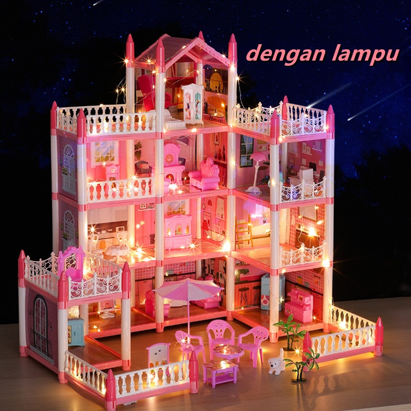 mainan anak perempuan rumah Princess mainan Castle 86cm mainan rumah boneka mainan perempuan besar V