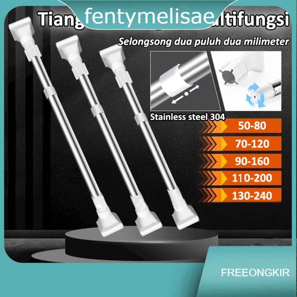 fentymelisae SUS304 Tiang Gantungan Multifungsi/Tiang Gantungan Baju/Tiang Gantungan Sebaguna Fleksi