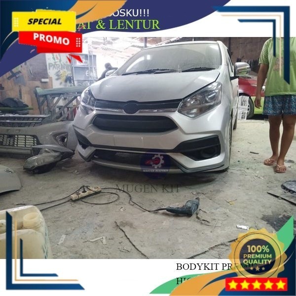 AKSESORIS BEMPER MOBIL BODYKIT FULL BUMPER DEPAN AGYA ROJALI 2017 UP Grade A Kuat-Tebal-Lentur