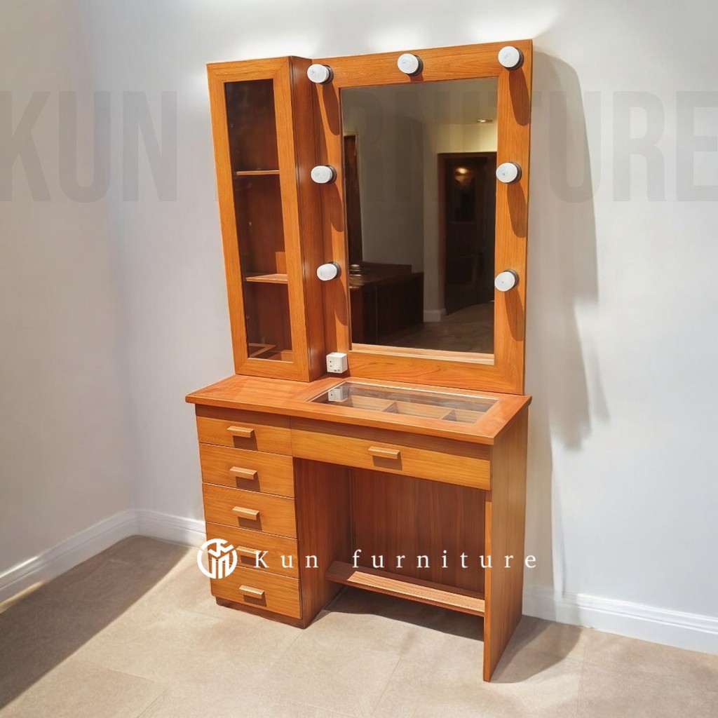 Meja Rias Lampu Kayu Jati Minimalis Modern – Produksi Jepara