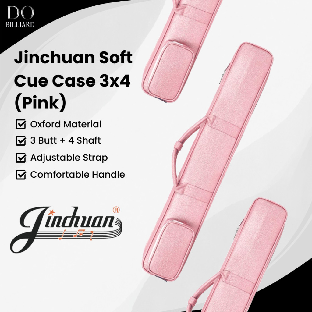 Tas Stick Billiard JINCHUAN 3x4 Pink Cue Softcase / Tas Billiard 3x4 Pink Jinchuan (C-1838)CO