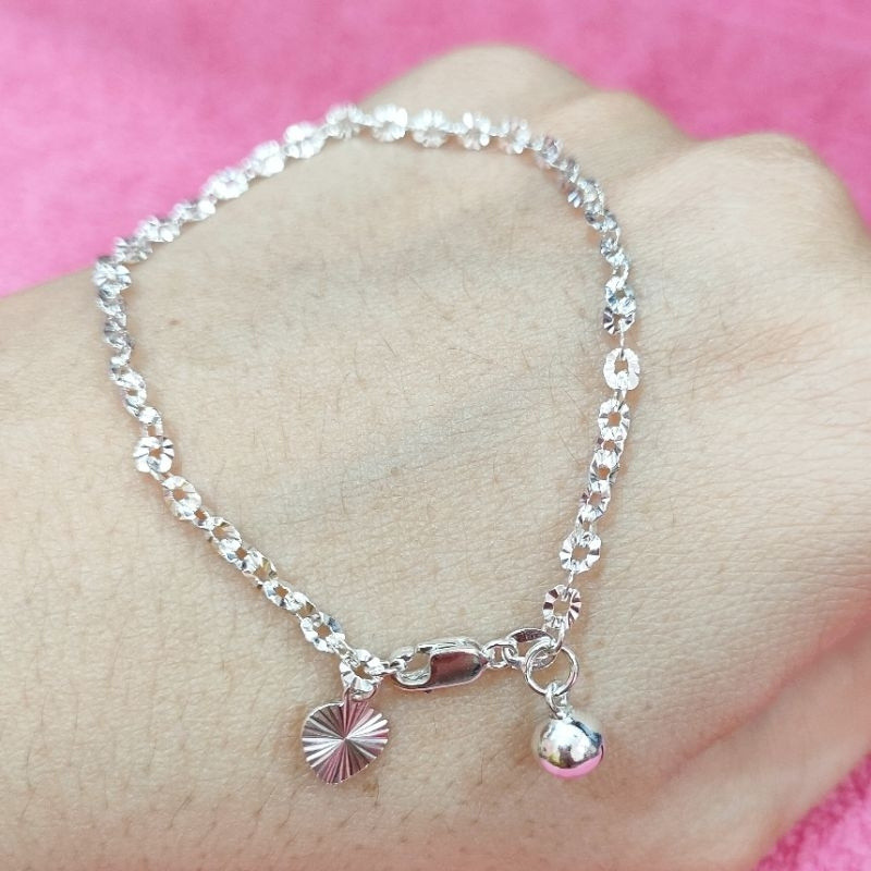 PERHIASAN WANITA Gelang Tangan Rantai Nuri Titanium silver Gelang Wanita Dewasa anti luntur anti kar