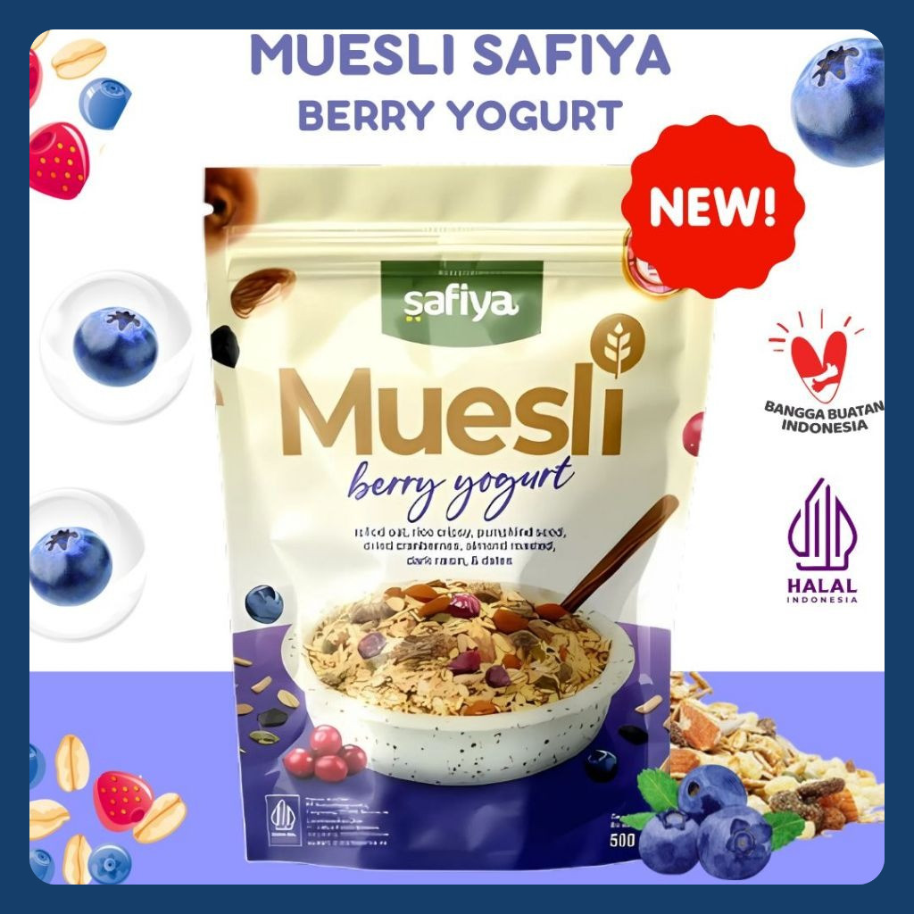 

Muesli Berry Yogurt Safiya 1 Kg Oatmeal Diet Fruity Taste Sereal Sehat