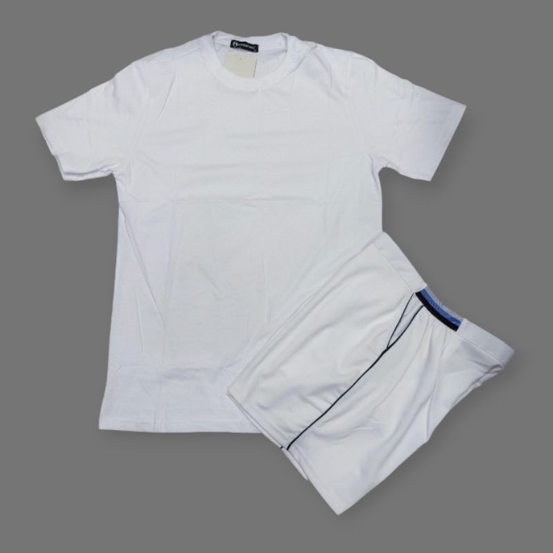 Stelan baju olahraga putih polos tes pendidikan tni,polri|kaos olahraga polos putih tes akademi pria