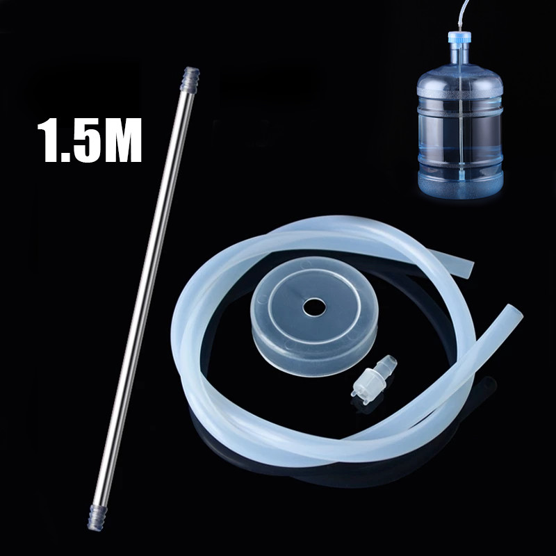Selang Pompa Galon 1.5M Stainless 304 Selang Silikon Pompa Galon Foodgrade Selang Hisap Air Dispense