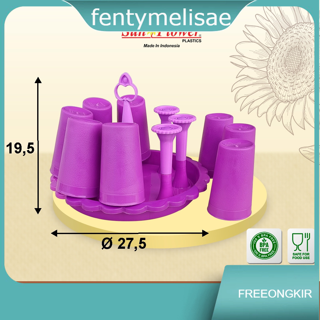 fentymelisae 1 Set Tempat Gelas Plus Gelas 8 pcs Cantika / Tempat Gelas / Gelas Cantika / OTTO Canti