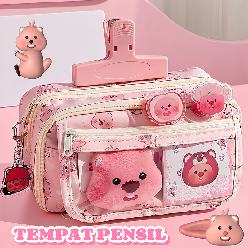 

【KElASATAS】Kotak Pensil Berang-berang Kecil /Tempat Alat Tulis Kotak Pensil Aesthetic Korea/ Tas PenaTempat Pencil Case Pencil Kapasitas Besar