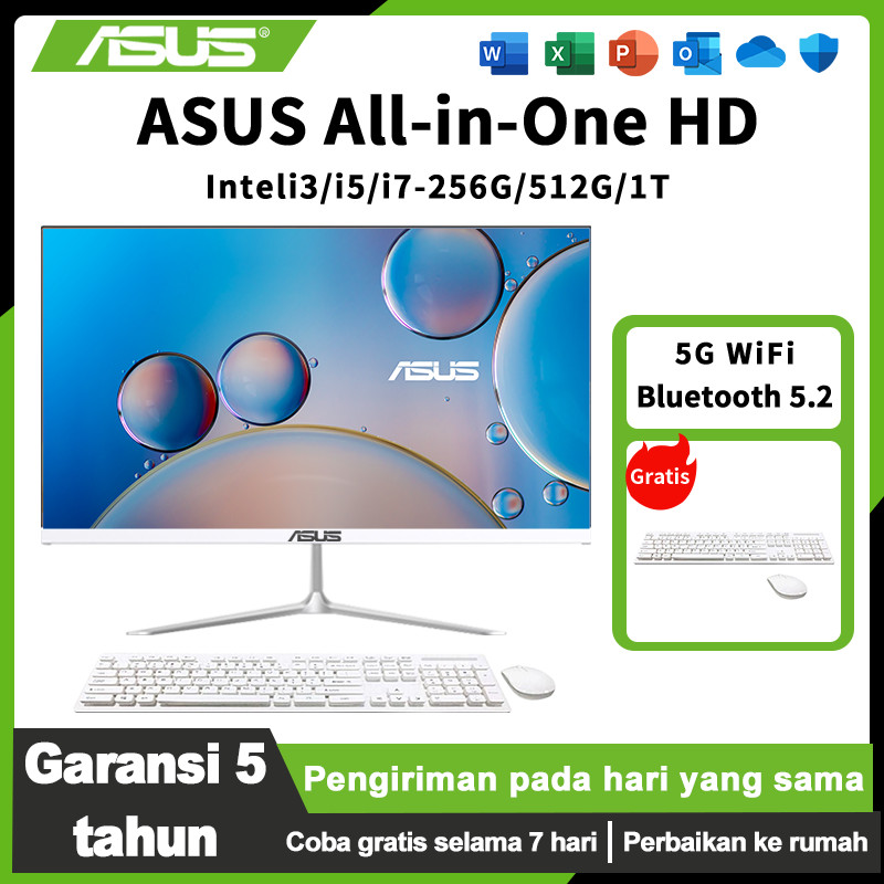 ASUS Komputer Full PC All-in-One Baru Terbaru HD Super Tipis Intel Core i3/i5/i7 Untuk Rumah All-in-