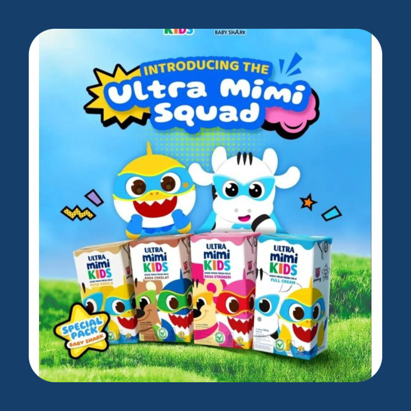 

SUSU ULTRA MIMI KIDS FULL CREAM 125 ML 125ML DUS KARTON / ULTRA MIMI KIDS UHT FULL CREAM COKELAT VANILA STROBERI 125ML (1 DUS ISI 40PCS)