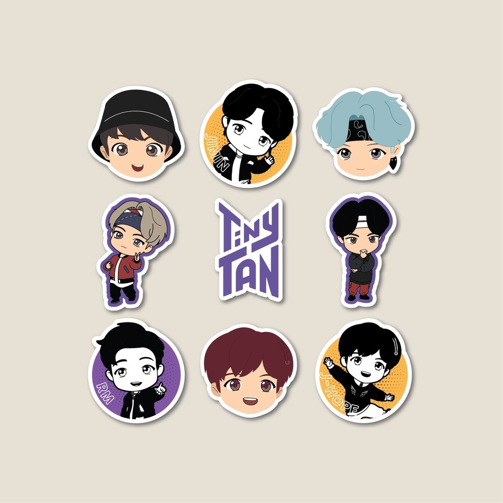 

Sticker Pack Tinny Tan Bts | Sticker Tumbler | Stiker Laptop Koper Helm