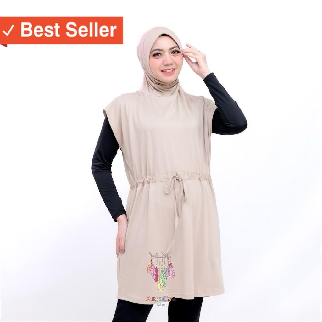 Fashion Olahraga Cewek Wanita Muslim Kekinian / Hijab Rompi Instant Muslim Tunik Vest Olahraga Wanit