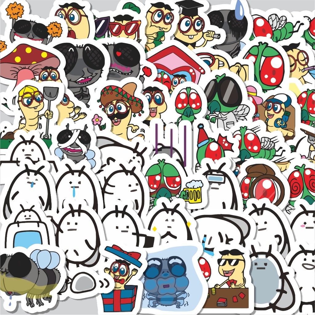

Stiker Cutting Pack Hewan Lalat Sticker Isi 100Pcs Series Aesthetic Lucu Keren Untuk Koper Bahan Vynil