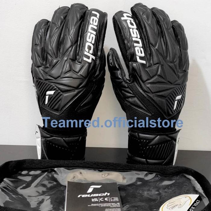 Sarung Tangan Kiper Dewasa Plus Tulang - REUSCH ATTRAKT SD Black - 8, Black White