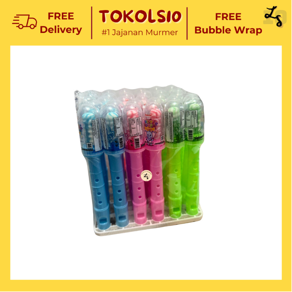 

Boboho Soft Candy Bentuk Whistle Peluit/Candy Stick/Spring Play 1 Pack isi 30 pcs
