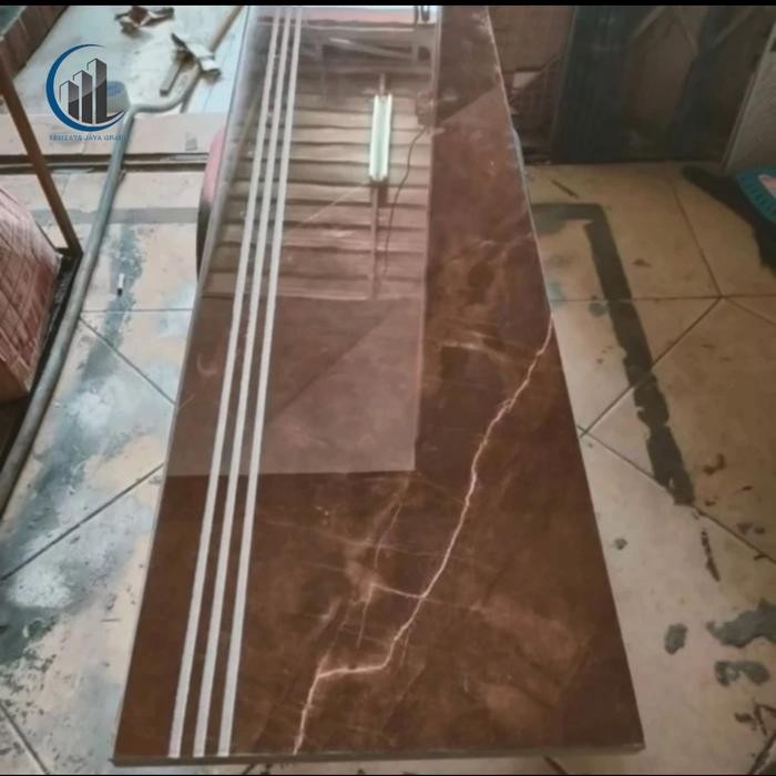 granit/keramik pijakan tangga 30x100 valentino gress omario brown double bevel stepnosing