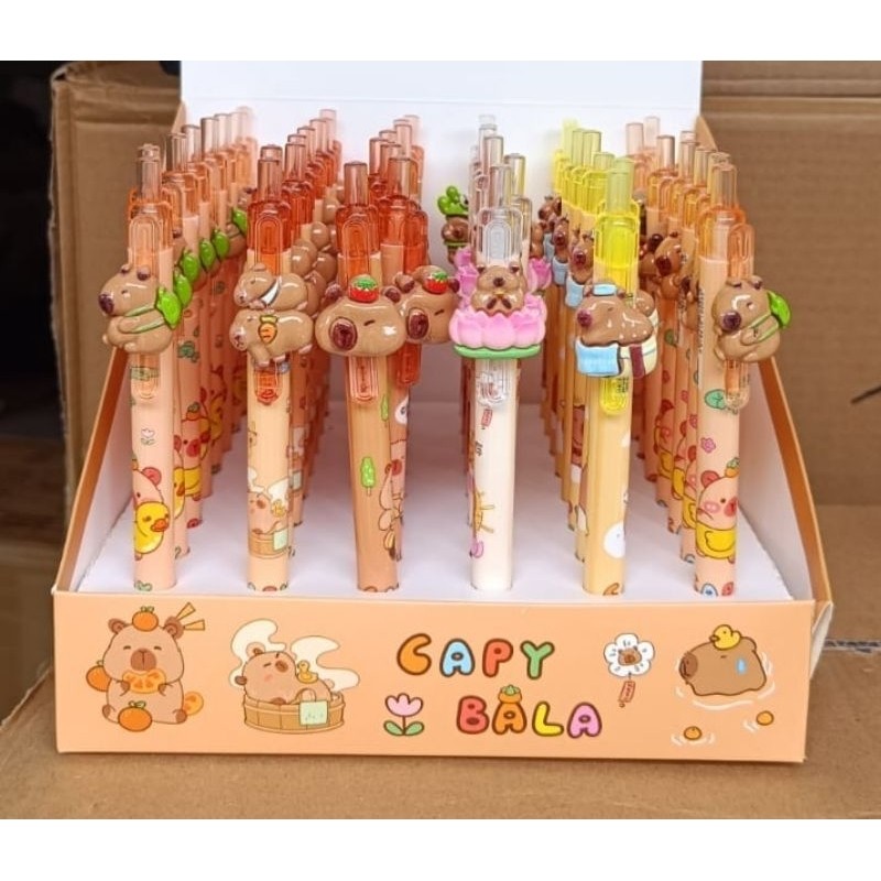 

Pulpen Boneka Timbul Capybala 1Box 48pcs || Pulpen Cetek Boneka Timbul