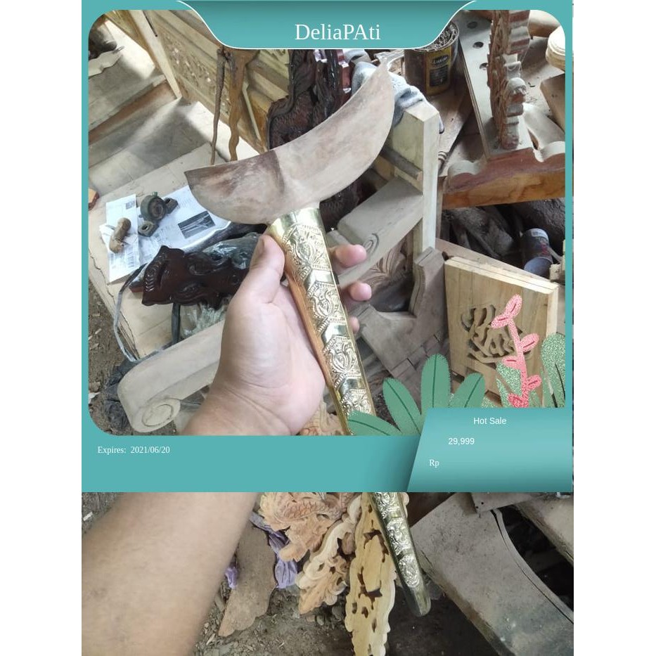 warangka wulan tumunggal sudah dipasang pendok kuningan tebal garap alus dari kayu sawo gratis stel 
