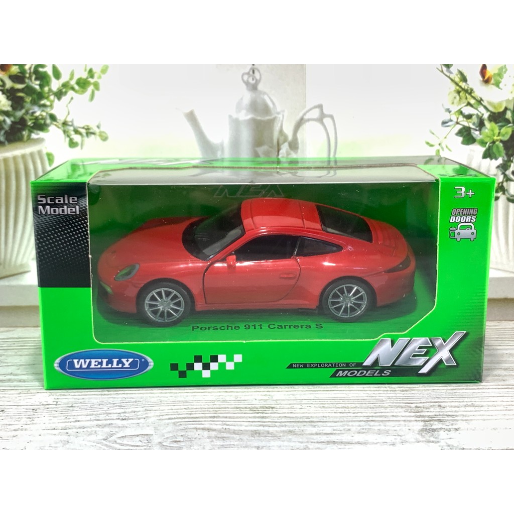 NEX WELLY PORSCHE 911 CARRERA S MERAH 1:34 MINIATUR DIECAST