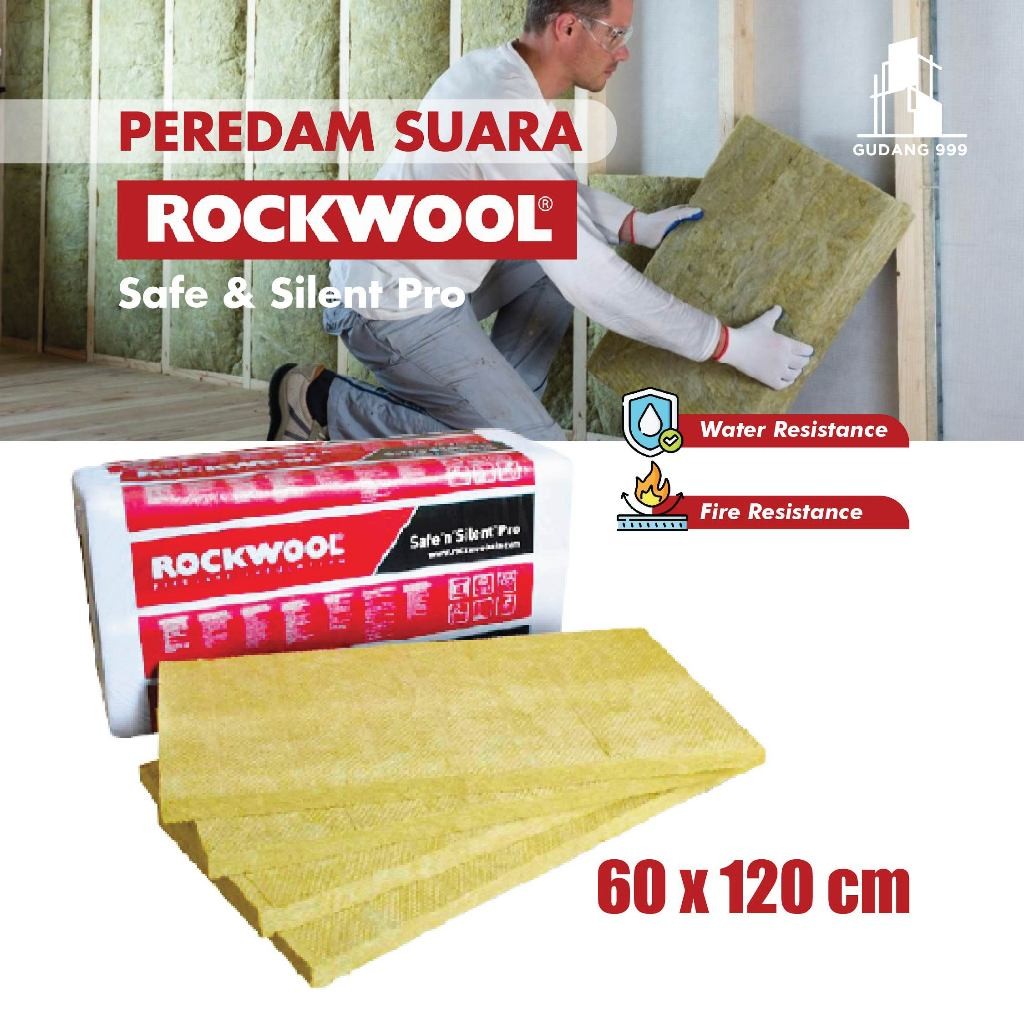 PEREDAM SUARA ROCKWOOL / SAFE & SILENT  / PEREDAM RUANGAN / BUSA PEREDAM SUARA  / 60 x 120 cm