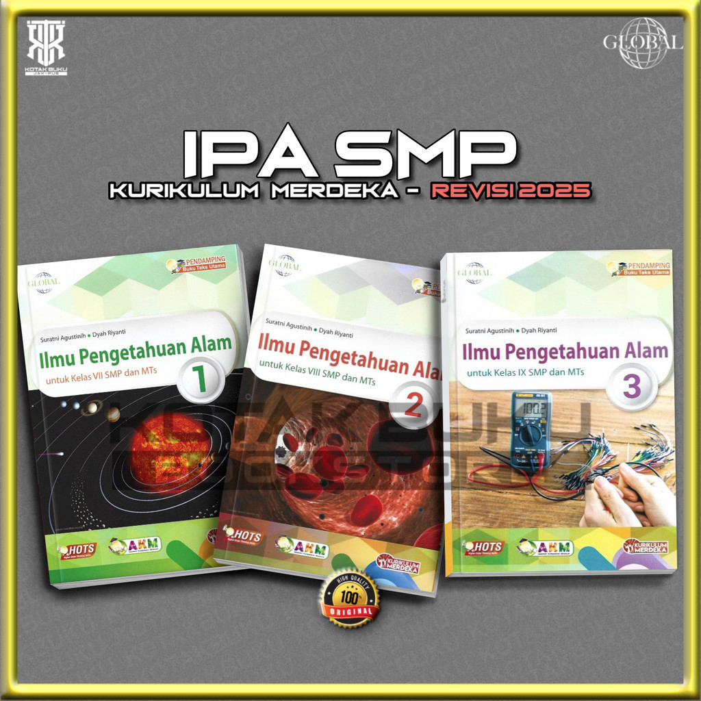 [ TS ] Buku IPA kelas 7 8 9 SMP Kurikulum Merdeka / IPA SMP / Tiga Serangkai / Tiga Serangkai / Revi