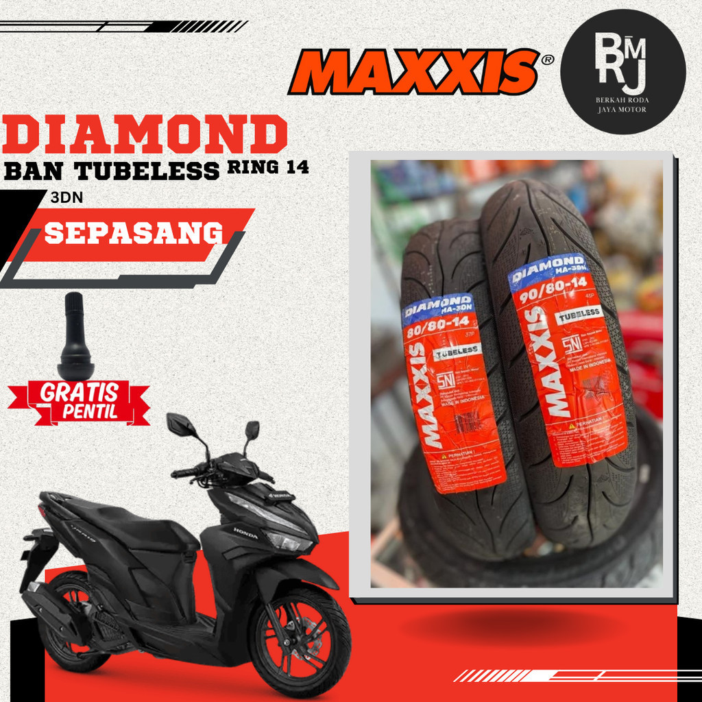 SEPASANG / SATUAN BAN MOTOR MATIC MAXXIS DIAMOND Ring 14 TUBELESS MIO VARIO BEAT GENIO