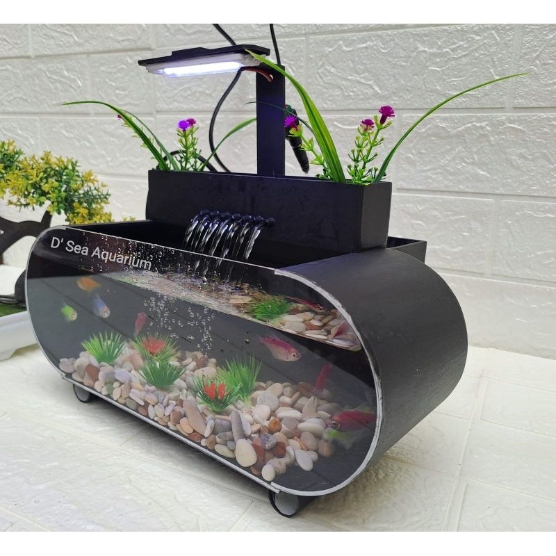 TOFA.ID Aquarium Minimalis Air Mancur /Model talang/Aquarium Kaca Akrilik Fullset