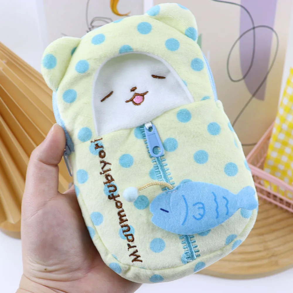 

kawaii Marumofubiyori Plush Pencil Case anime cartoon Blanket Bear Pen Pouch Student Desktop Storage Bag Student Stationery Gift