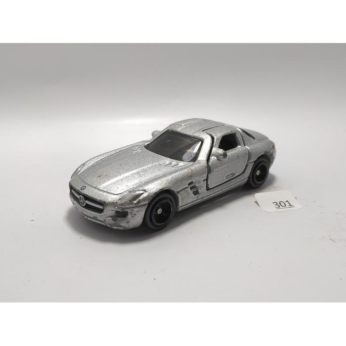 Tomica No 91 Mercedes Benz SLS AMG Silver Diecast Loose Minus Miniatur