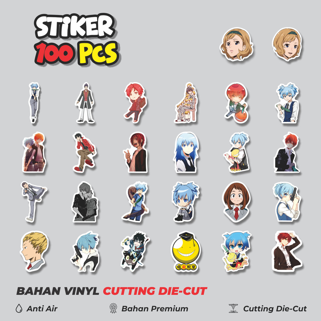 

Terbaru! 50 pcs Sticker Anime Assassination Classroom (Ansatsu Kyōshitsu) Dekorasi Lucu Kreatif untuk Notebook, Skateboard, HP