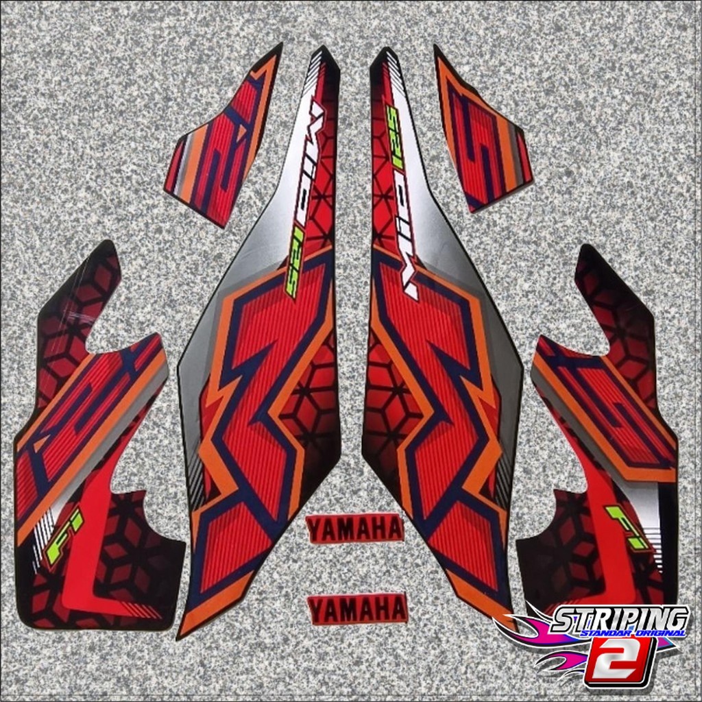 Striping Yamaha Mio m3 125 mio125 2024 hitam merah list body standar
