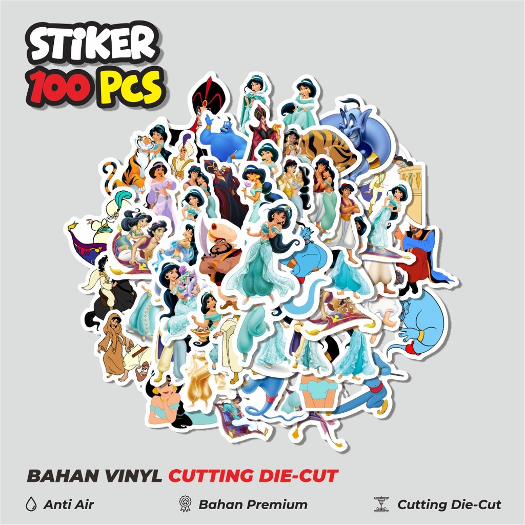 

Terbaru! 50 pcs Sticker Kartun Aladdin Sticker Dekorasi Lucu Kreatif untuk Notebook, Skateboard, HP