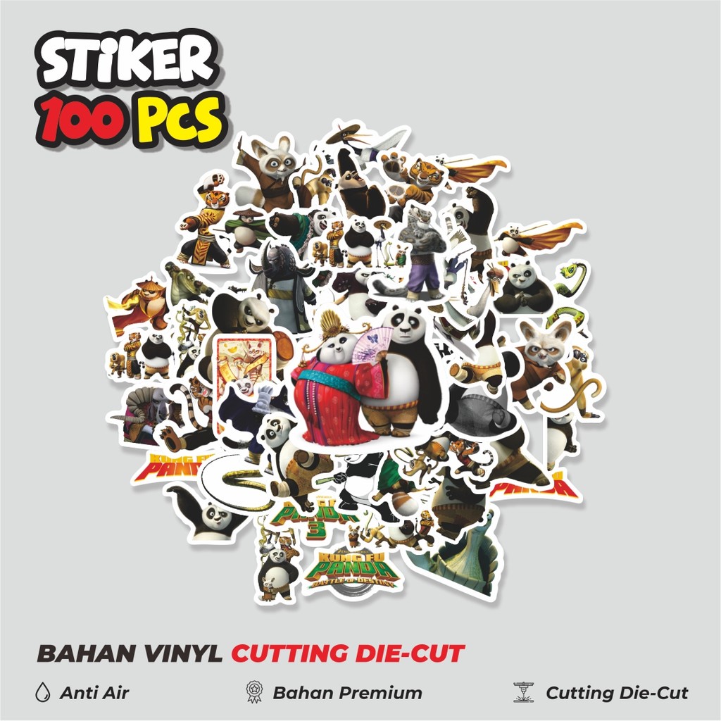 

Terbaru! 50 pcs Sticker Kartun Kung Fu Fanda Dekorasi Lucu Kreatif untuk Notebook, Skateboard, HP