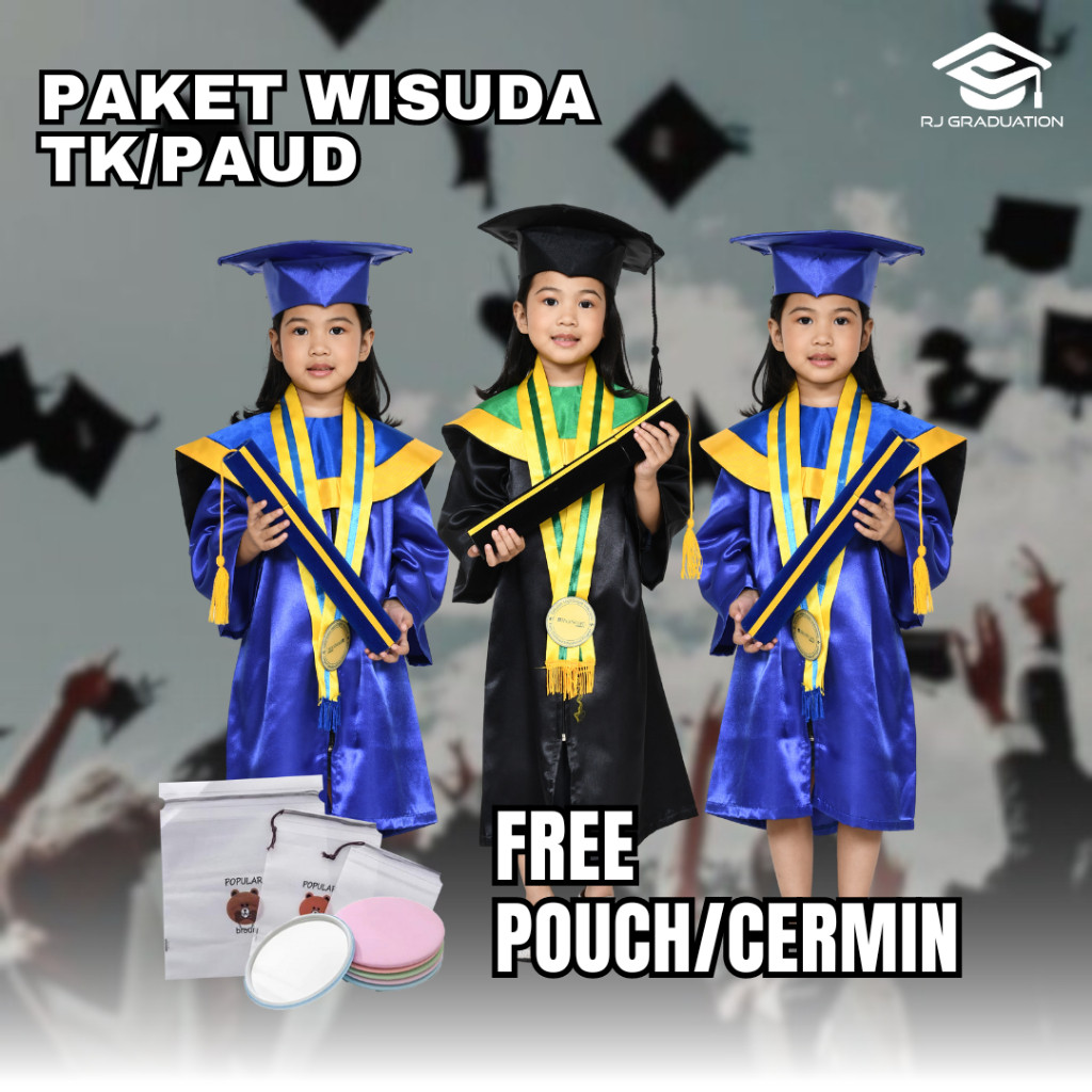 Paket toga wisuda Tk / Jual paket toga wisuda paud / jubah wisuda anak / perlengkapan wisuda / atrib