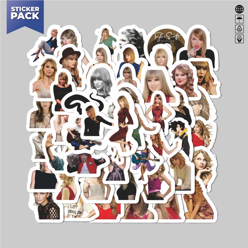 

[100PCS]Stiker Pack Sticker Taylor Swift Sticker Aesthetic Vinyl Anti Air Dekorasi Sticker Laptop Buku Journal Koper Helm Casing HP Gitar Helm Skateboard