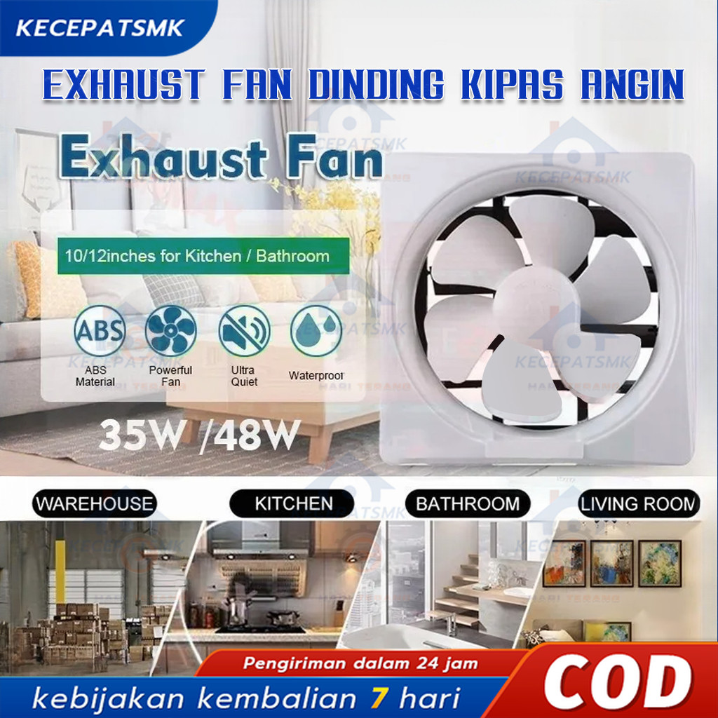 【Kecepatan】Exhaust Fan Dinding Kipas Angin Hexos 6inch Dan 8inch Pembuangan Hexos 23.5x20cm (6inch) 