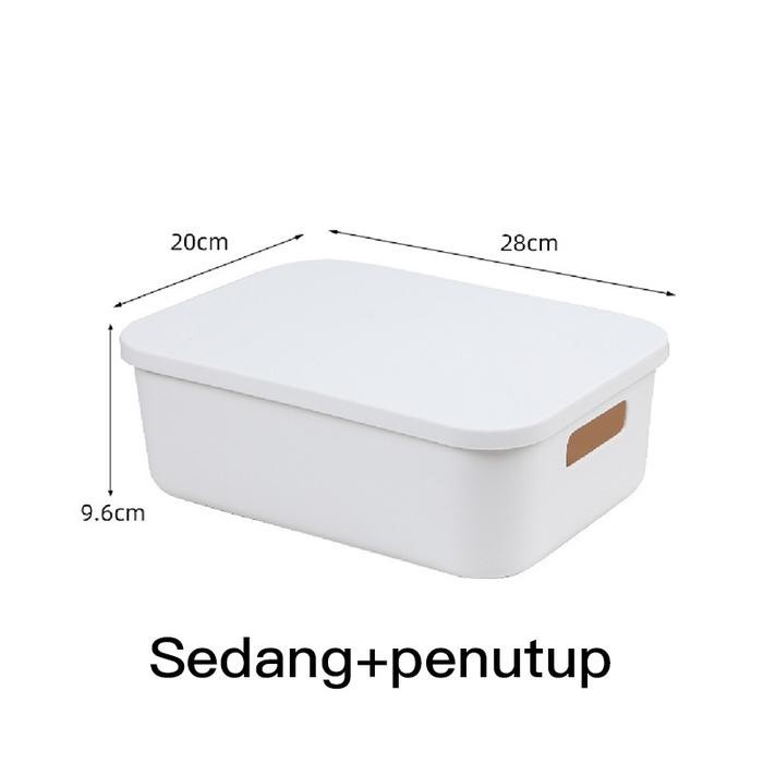 Kotak Penyimpanan Bin Pantry Serbaguna keranjang plastik keranjang - M+penutup