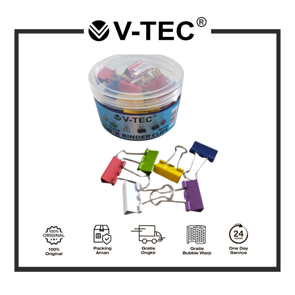 

V-TEC BINDER CLIP WARNA TUBE