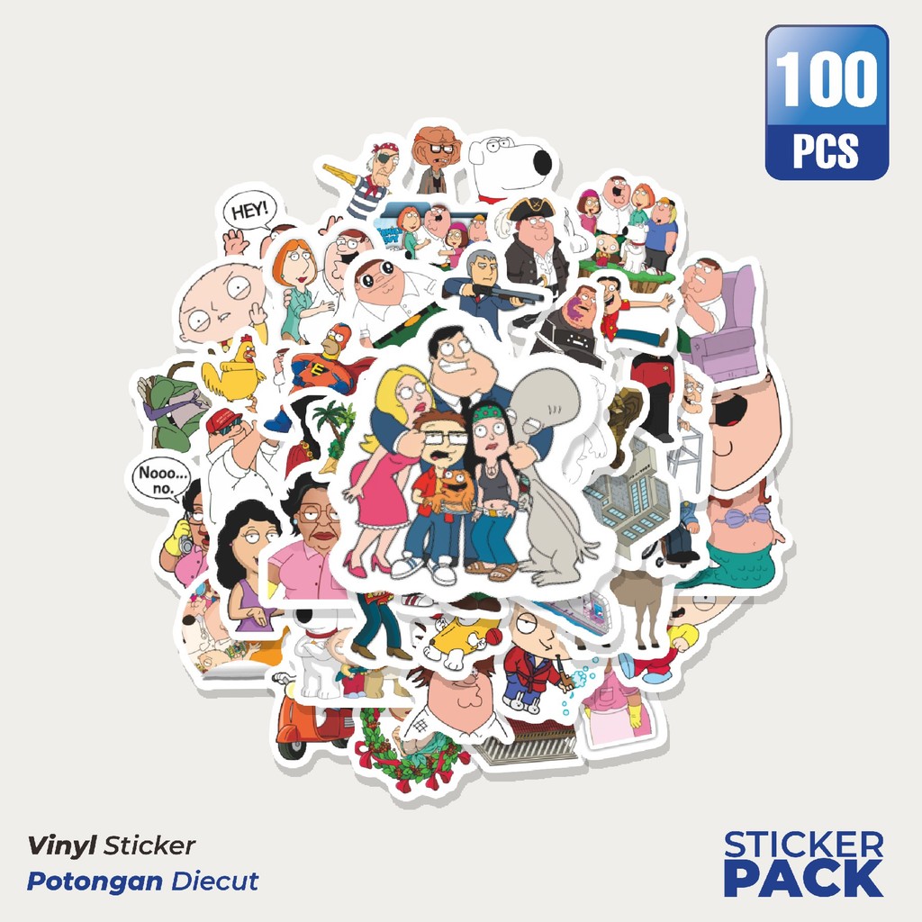 

Stiker Vinyl Sticker Kartun Family Guy Sticker Waterproof Aesthetic- Untuk Laptop, Motor, dan Helm - Paper Stationery Pack