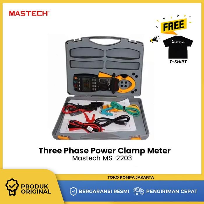 MS2203 Three Phase Power Clamp Meter Mastech Ampere Tang 3 Fas Fase