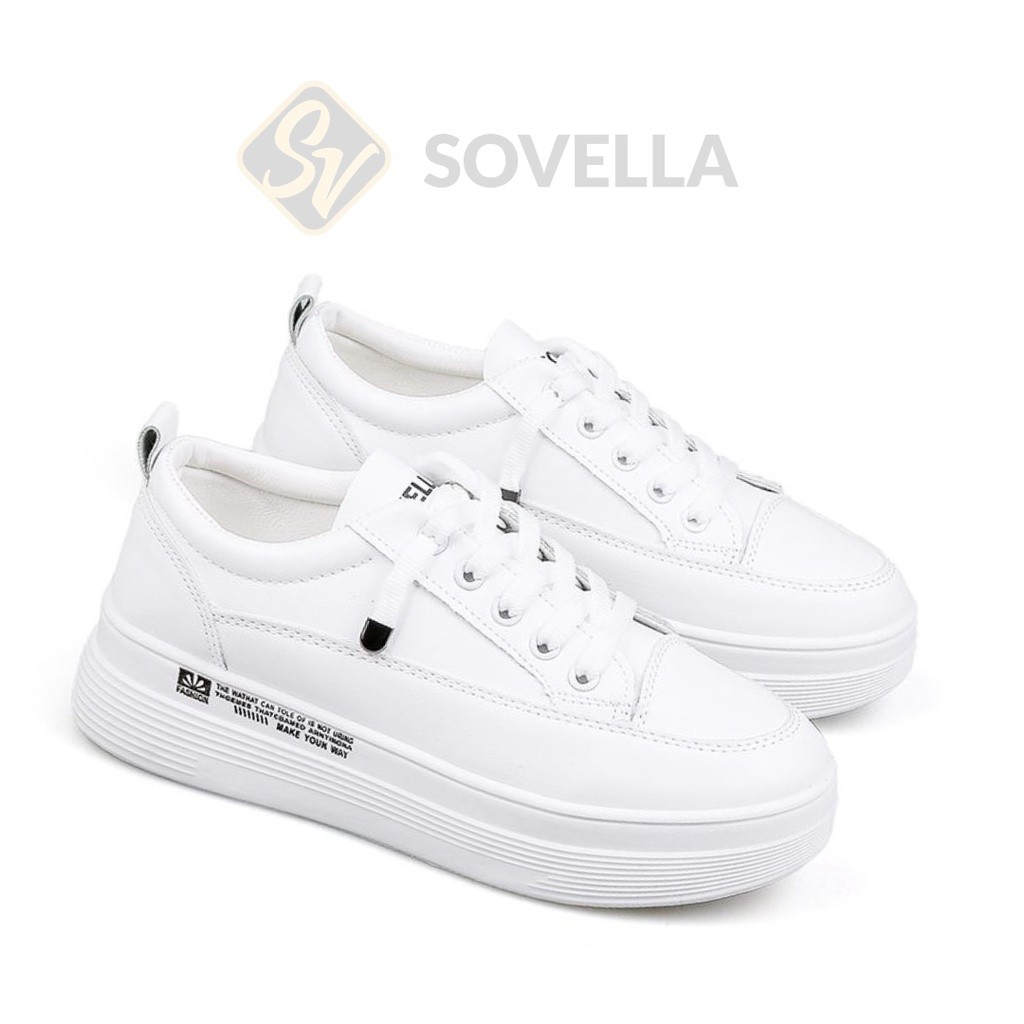 GENIALLSHOP SOVELLA Alexa Sepatu Sneakers Olahraga Sport Kets Putih Hitam Wanita