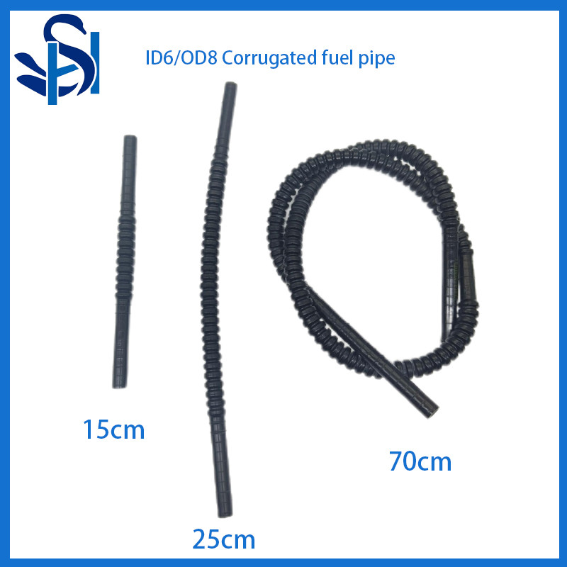ID6XOD8mm 15cm/25cm/70cm Corrugated Pipe Nylon Tube Special for Fuel Pump Compatible Gasoline Methan