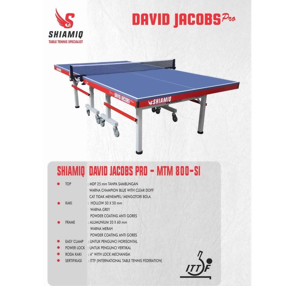 Meja Pingpong Tenis Meja SHIAMIQ David Jacobs Pro