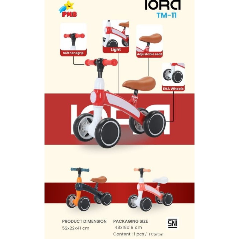 SEPEDA KESEIMBANGAN ANAK RIDE ON BALANCE BIKE IORA TM12 /TM06 ( KT8008) /MAINAN RIDE ON ANAK SEPEDA 