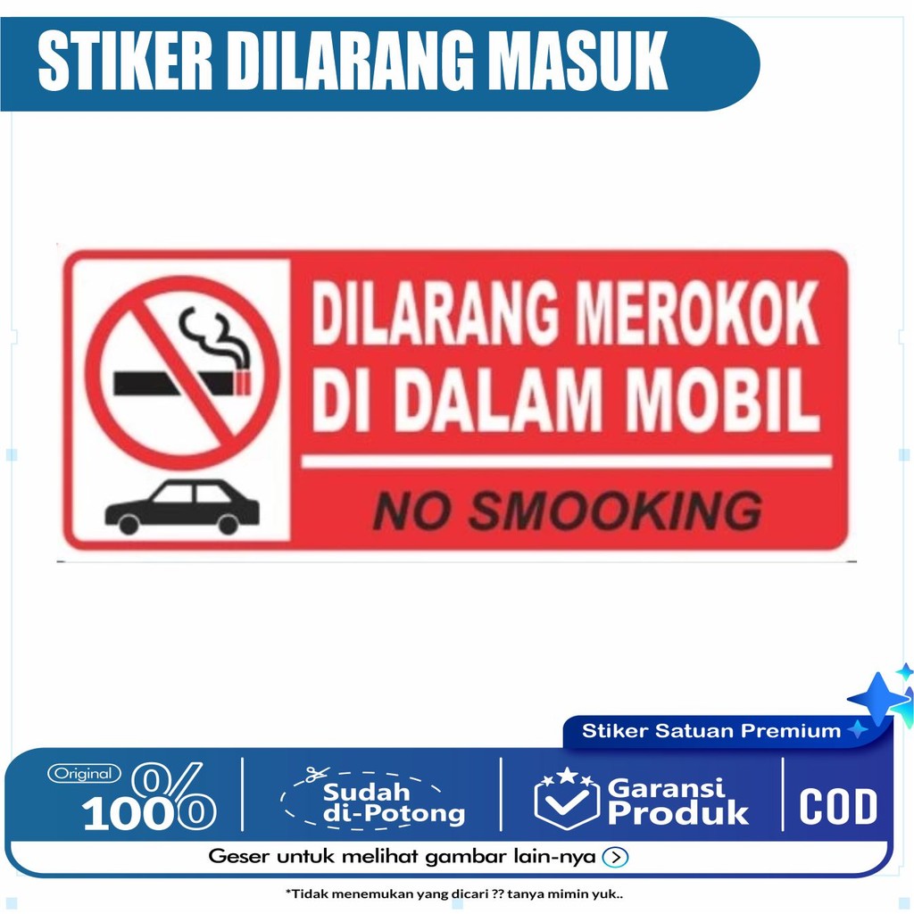 Stiker mobil dilarang merokok sticker didalam mobil dilarang merokok ketertiban keamanan kebersihan 