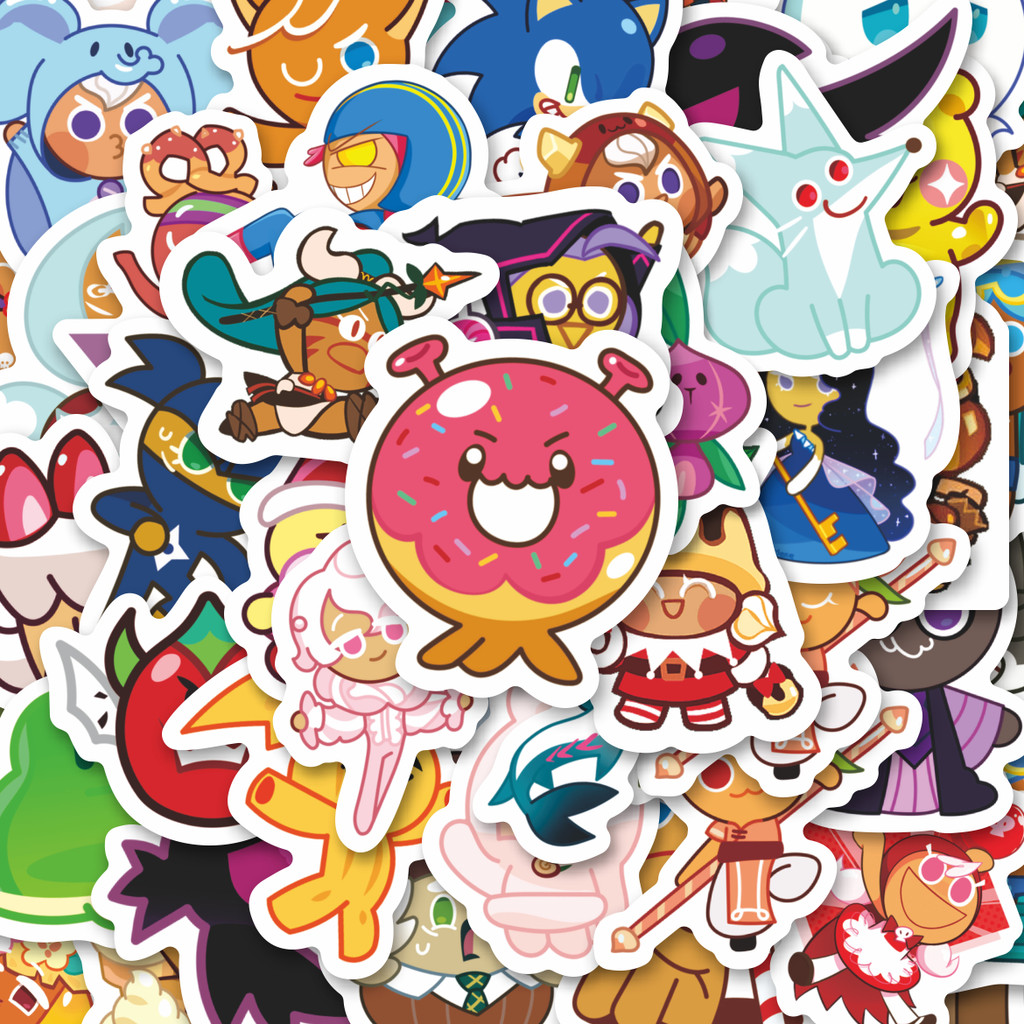 

100PCS Lucu Stiker Kartun Cookie Run Stiker Aesthetic Stiker Anti Air Stikers Berperekat Waterproof sticker decal buat Motor Helm Buku Journal Koper Casing HP Laptop Botol Minum Hadiah anak