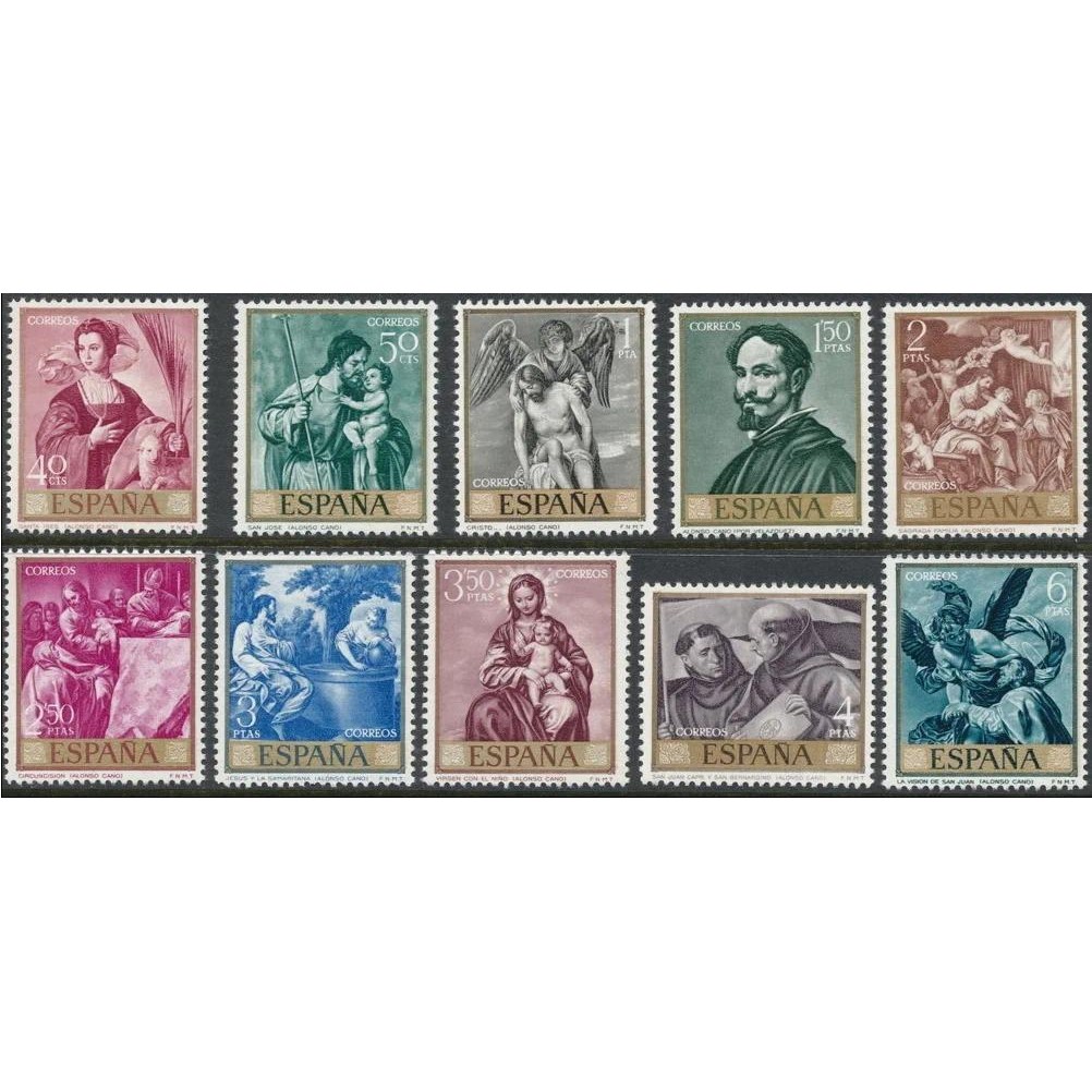 

10Pcs/Set New Spain Post Stamp 1969 Arts Paintings Stamps MNH
