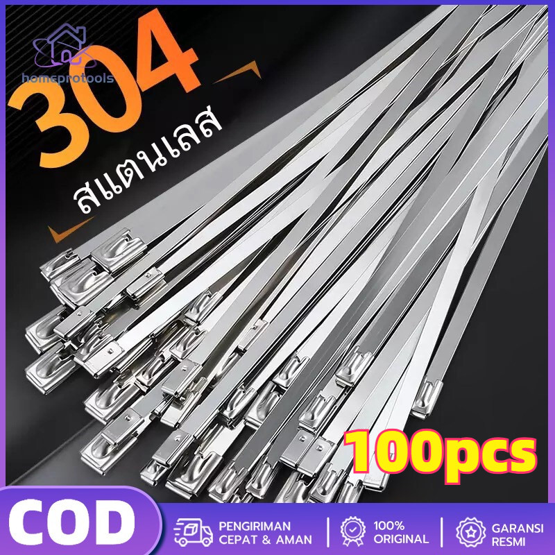 

100pcs Stainless Cable Ties Ikat Besi Kabel Tis Steel Metal Tie Lock/Kabel Ties Stainless Steel Multifunctional 4.6 x 200mm 100 PCS CABLE TIES BESI TALI 304/Kabel Ties Stainless Tali Besi Anti Karat 304